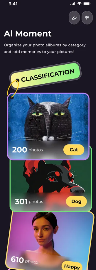 Organize photos by category